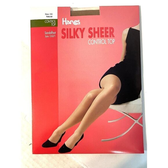 Hanes Vintage 90's Silky Sheer Control Top Panyhose Women's Size CD Natural NWT - Picture 1 of 3